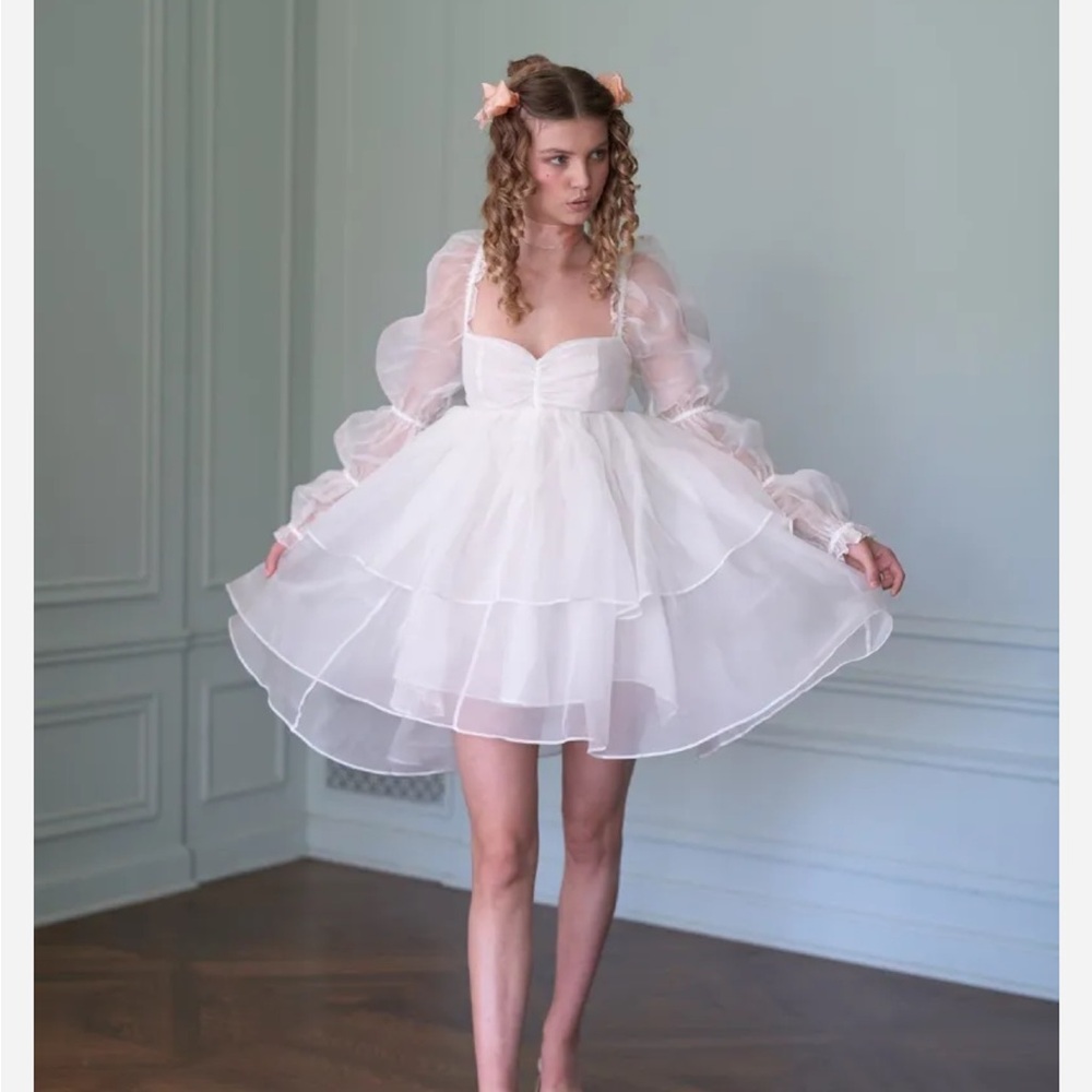 NWT SELKIE The Silk Gauze Ivory Moonlight Dress - Picture 2 of 10